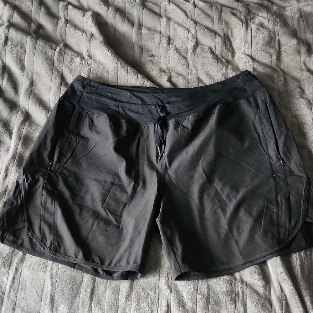 Women's Black Athletic Drawstring Shorts Size Xxl, 7 Inch Inseam